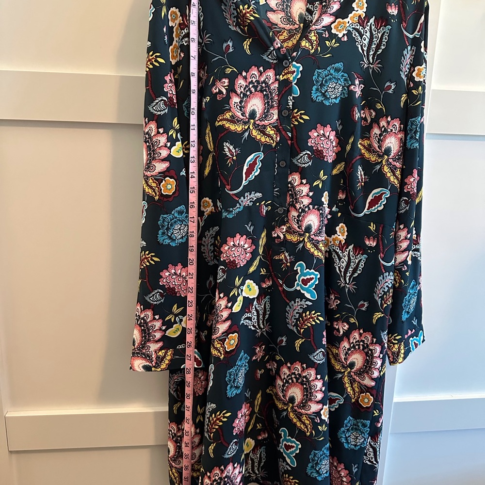 The loft green floral long sleeve dress size 18 - Picture 8 of 12